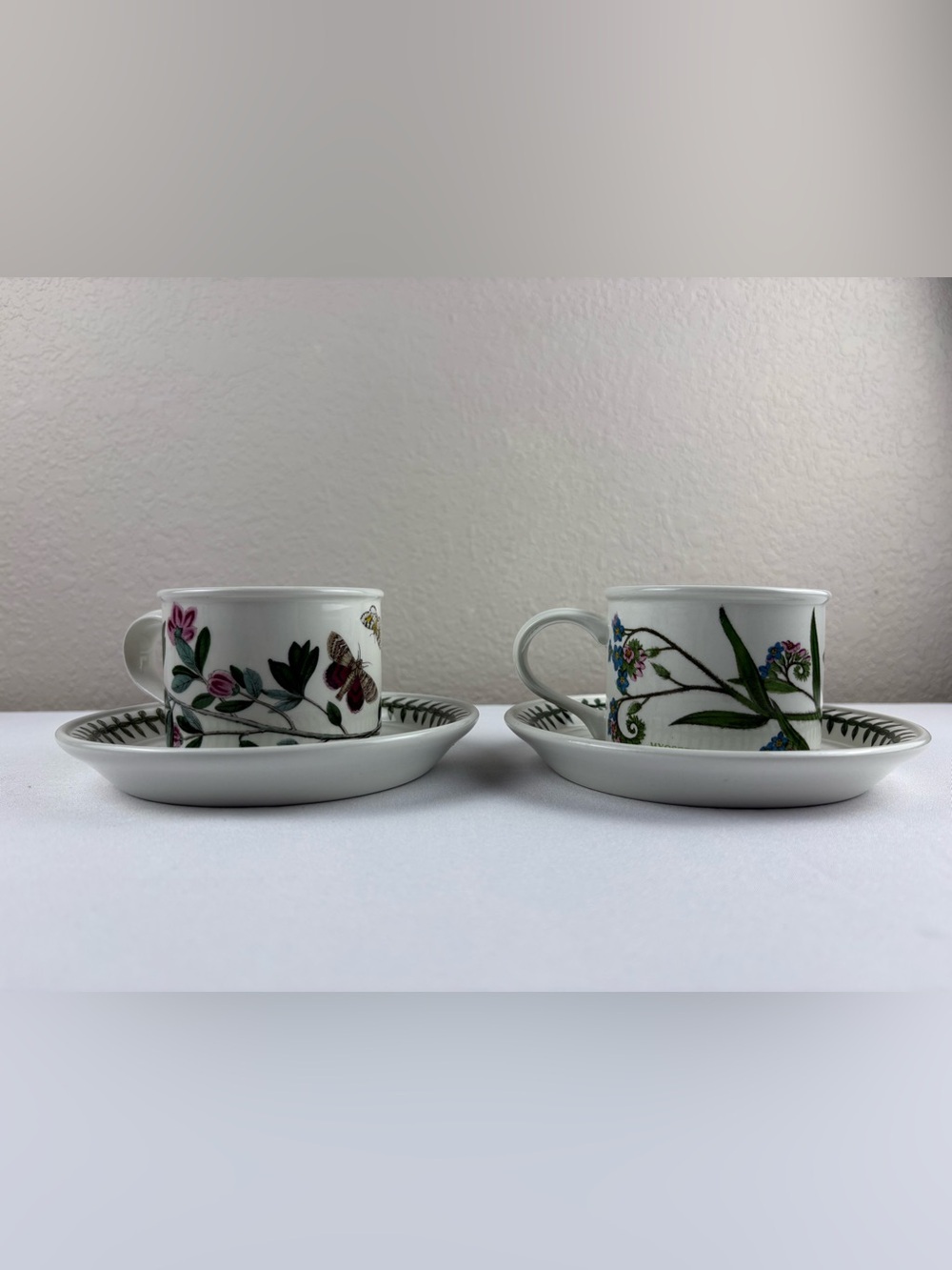 Set of Two Portmeirion Botanic Garden Teacup and Saucer Set.